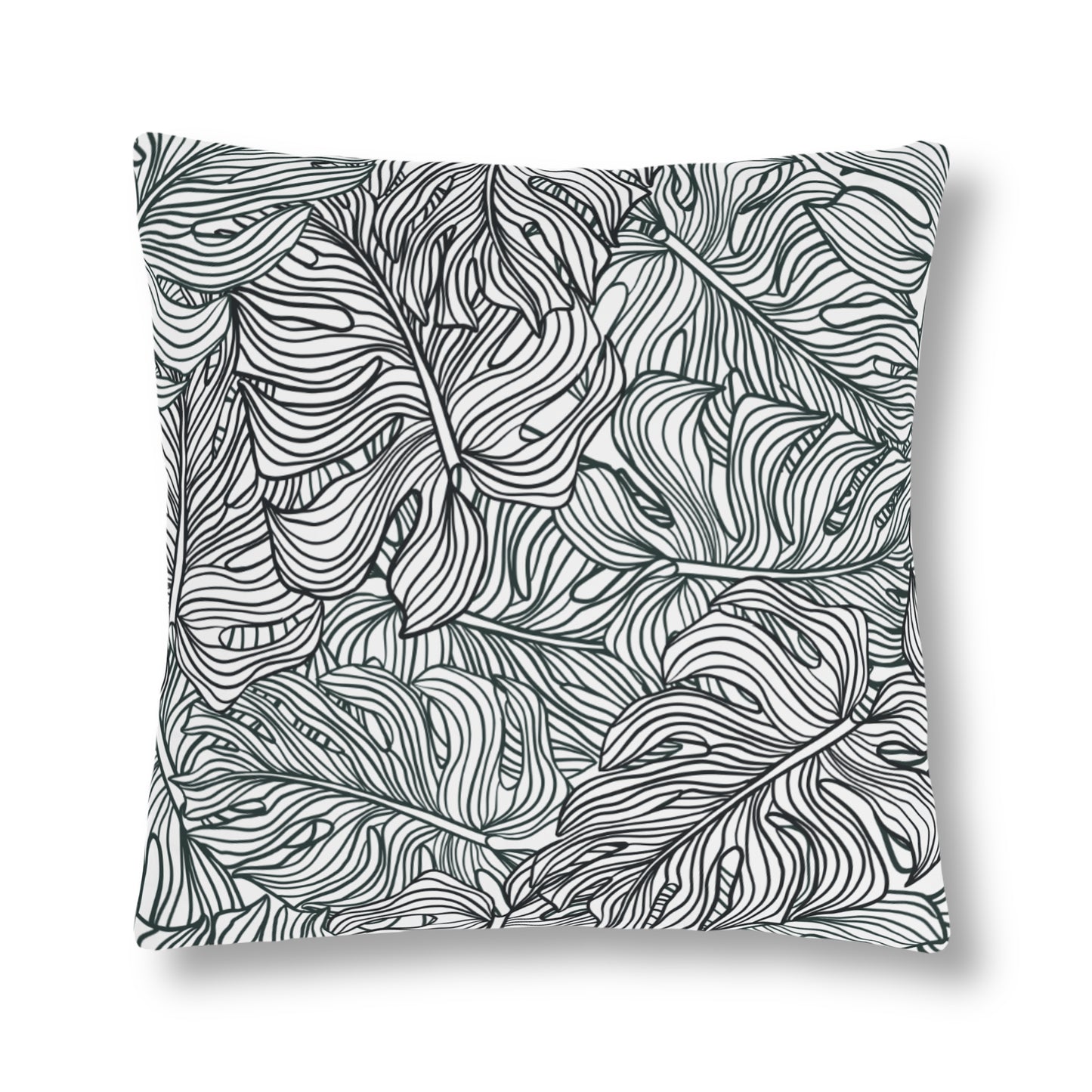 Monstera Leaf Waterproof Pillows - Reversible Graphic Monstera Lines