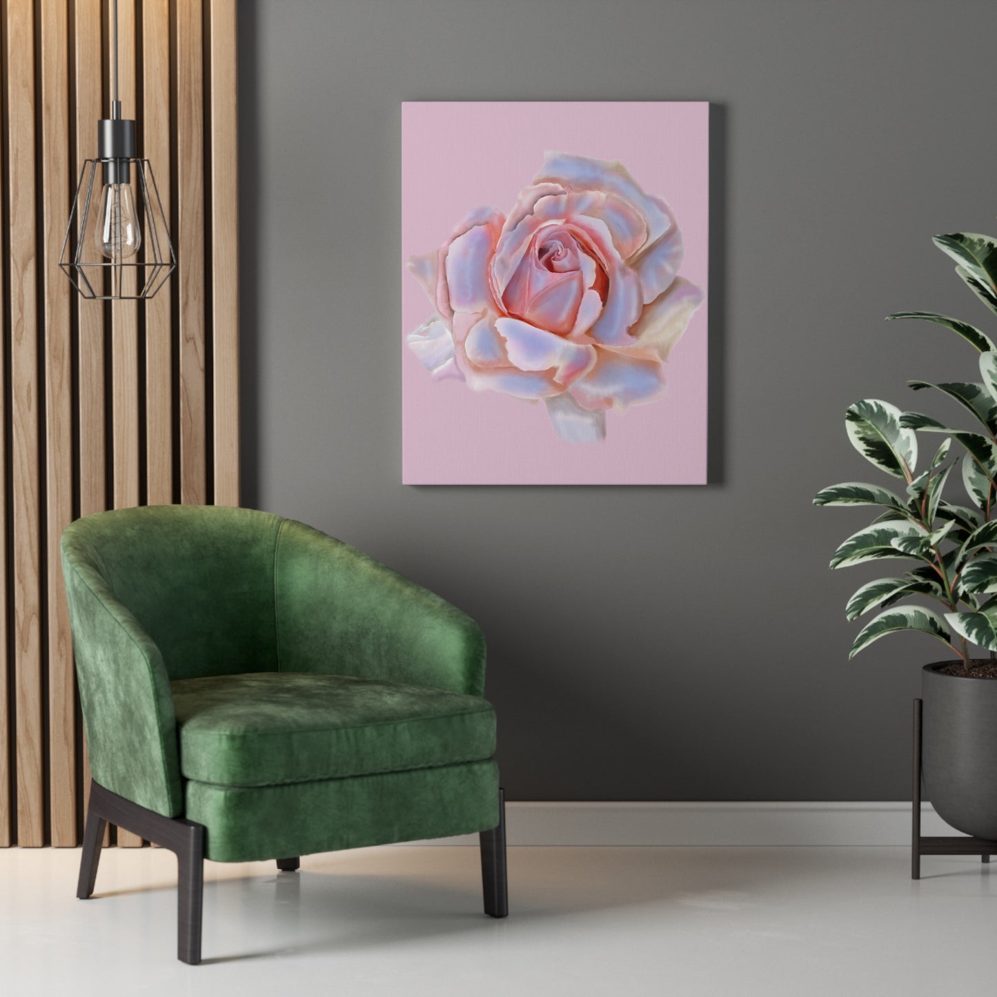 Champagne Rose Stretched Canvas