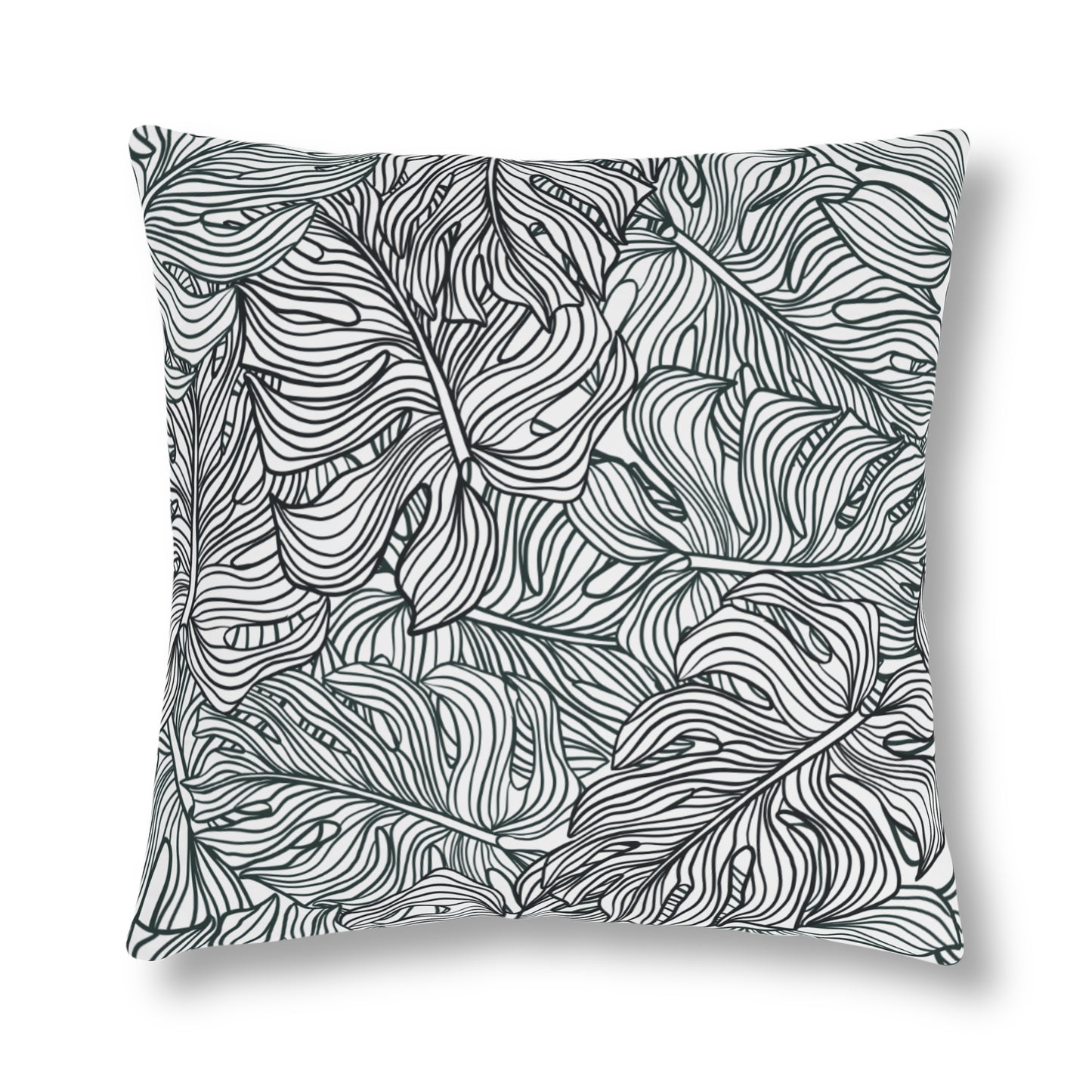 Monstera Leaf Waterproof Pillows - Reversible Graphic Monstera Lines