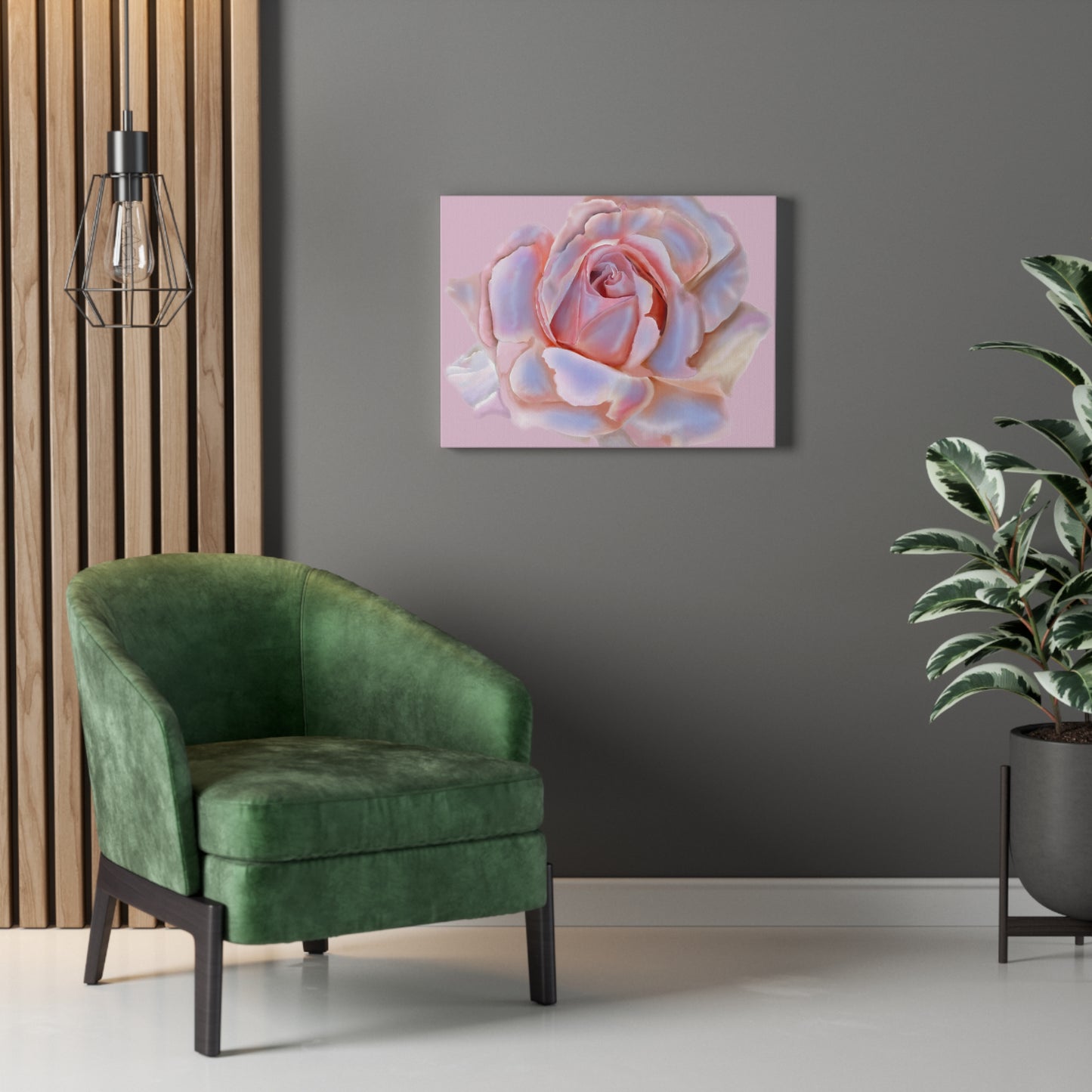 Champagne Rose Stretched Canvas