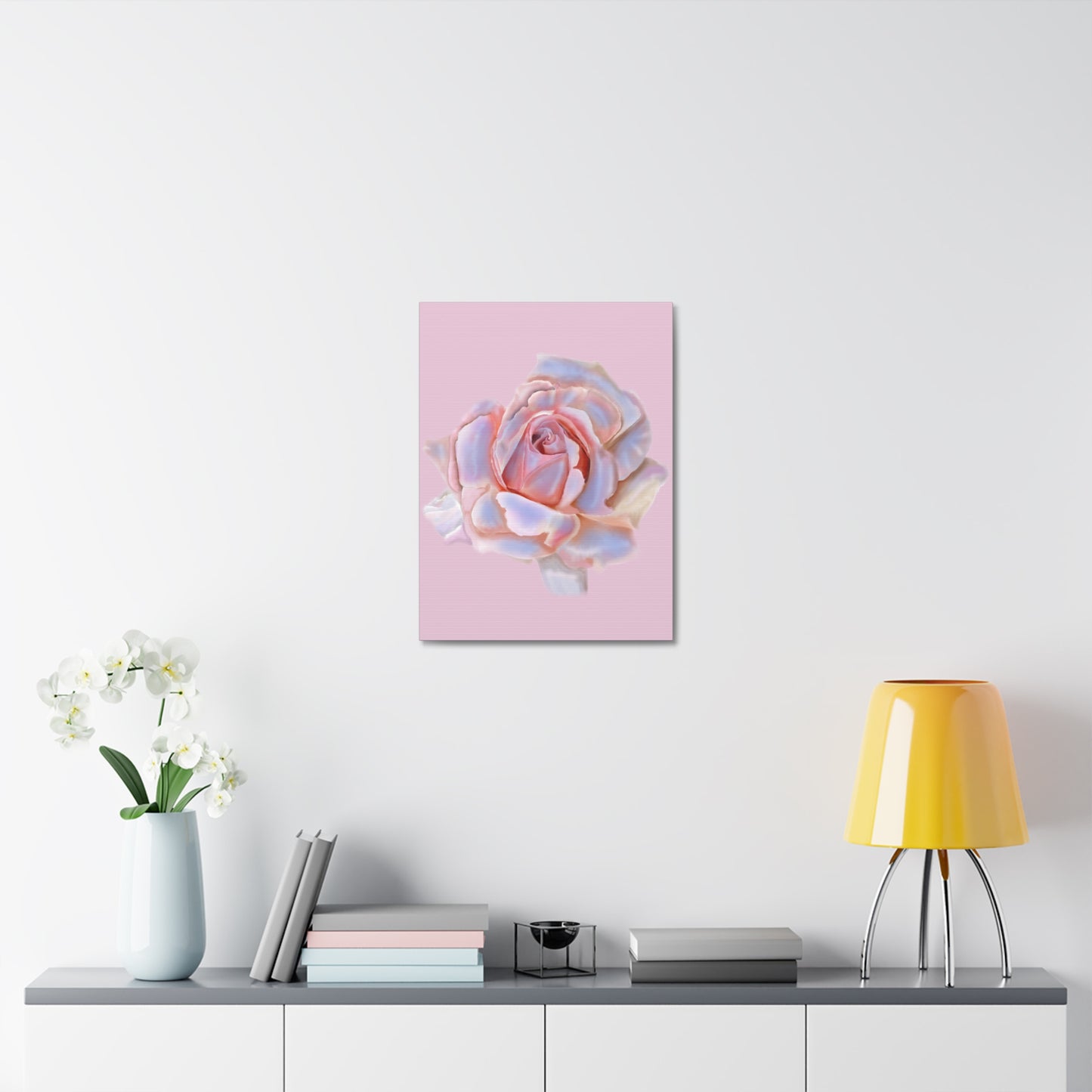 Champagne Rose Stretched Canvas