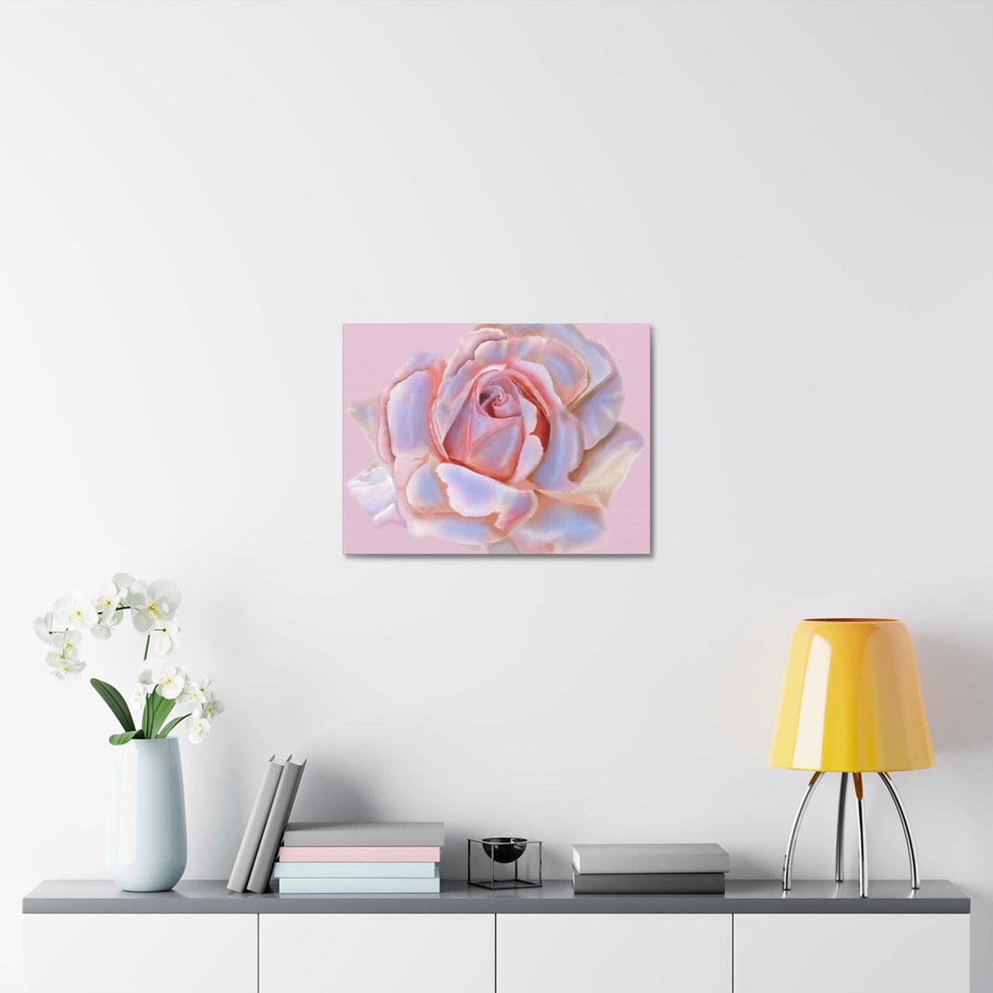 Champagne Rose Stretched Canvas