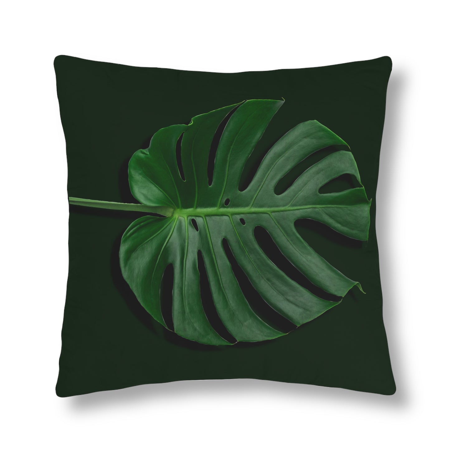 Monstera Leaf Waterproof Pillows - Reversible Plain White Back