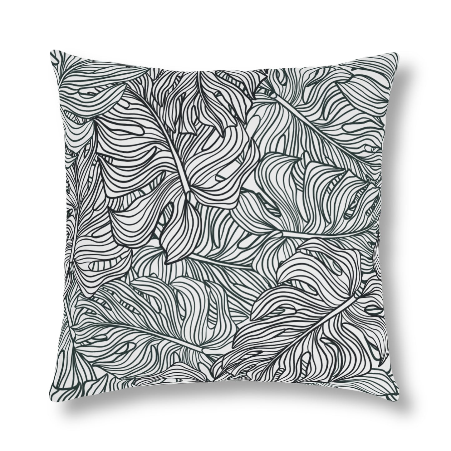 Monstera Leaf Waterproof Pillows - Reversible Graphic Monstera Lines