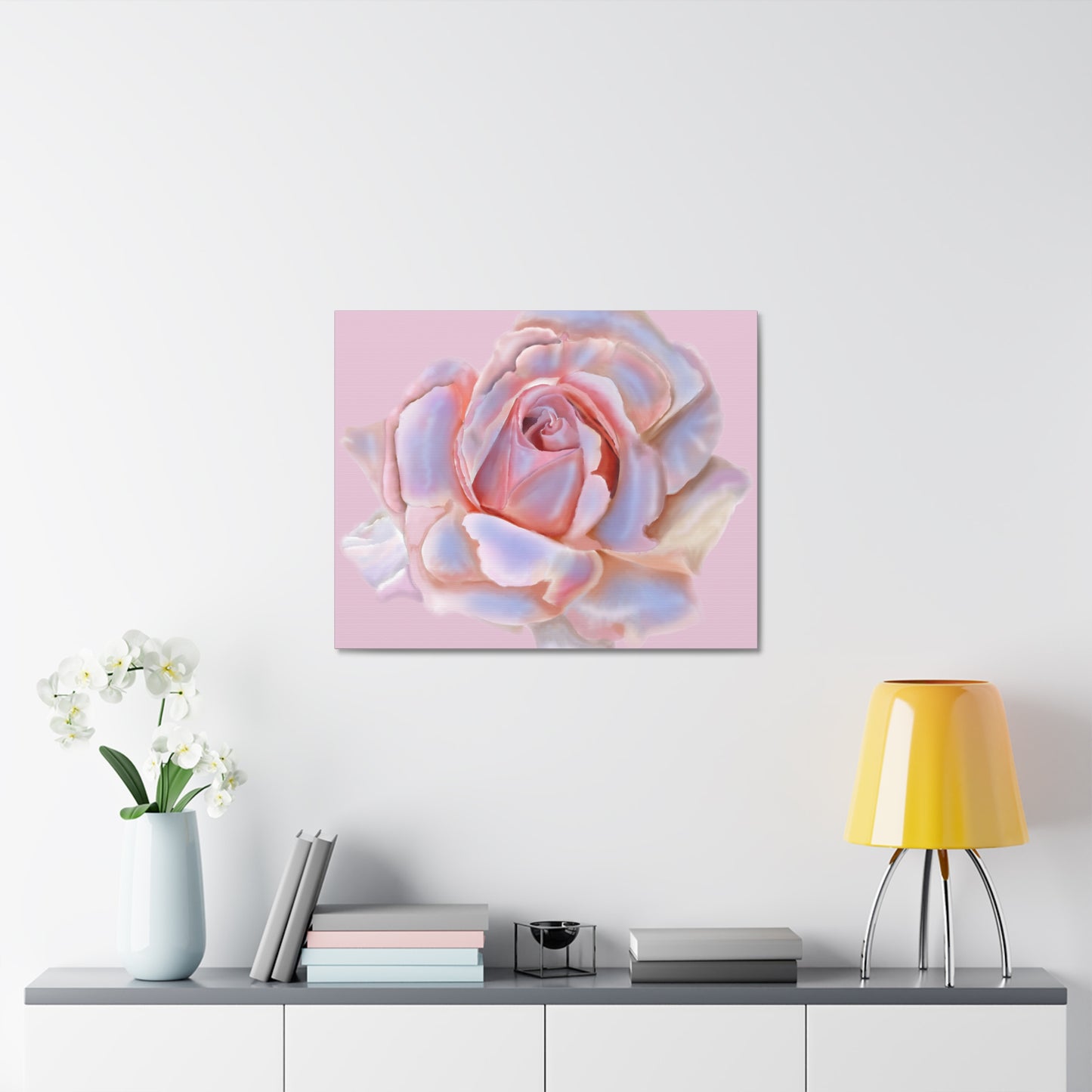 Champagne Rose Stretched Canvas