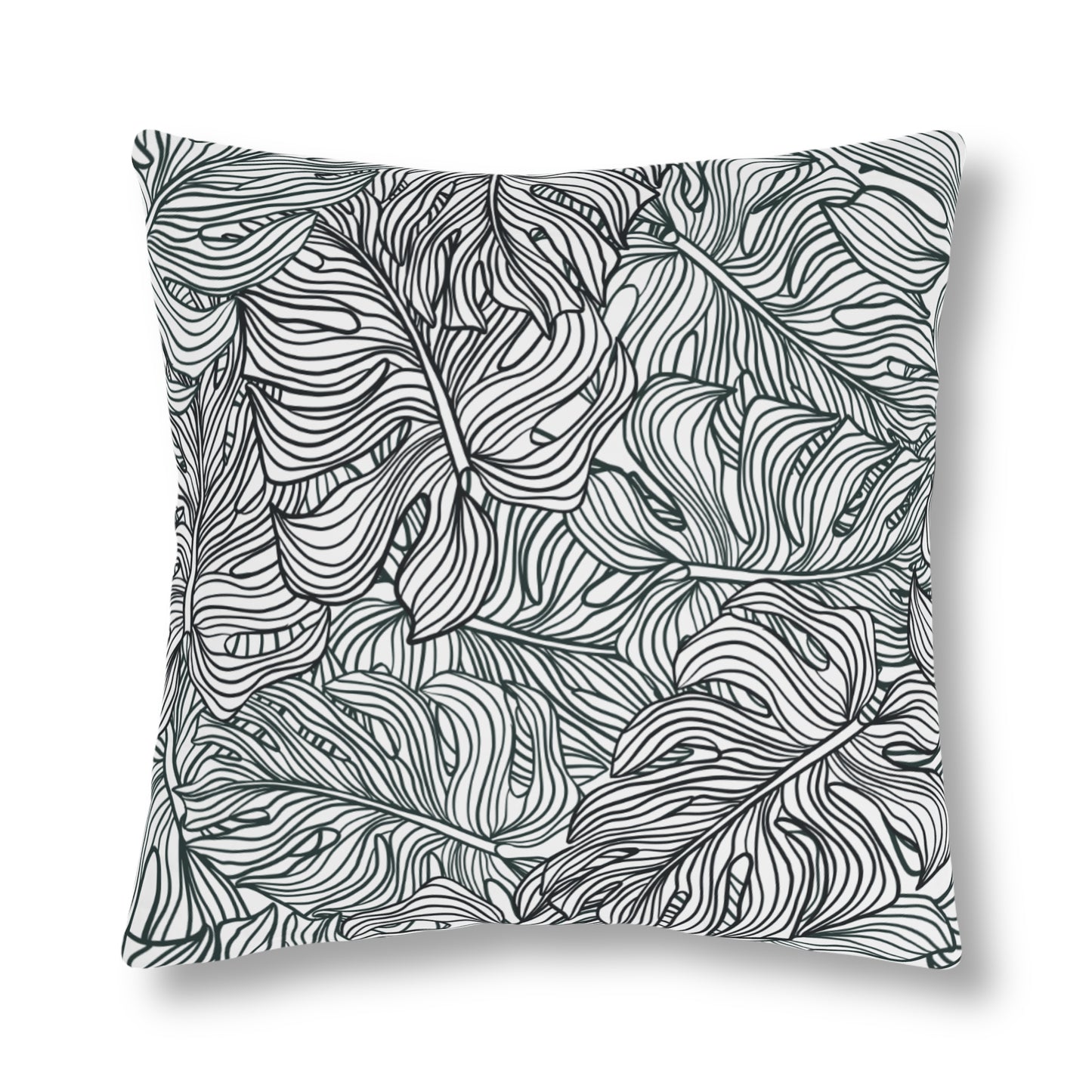 Monstera Leaf Waterproof Pillows - Reversible Graphic Monstera Lines