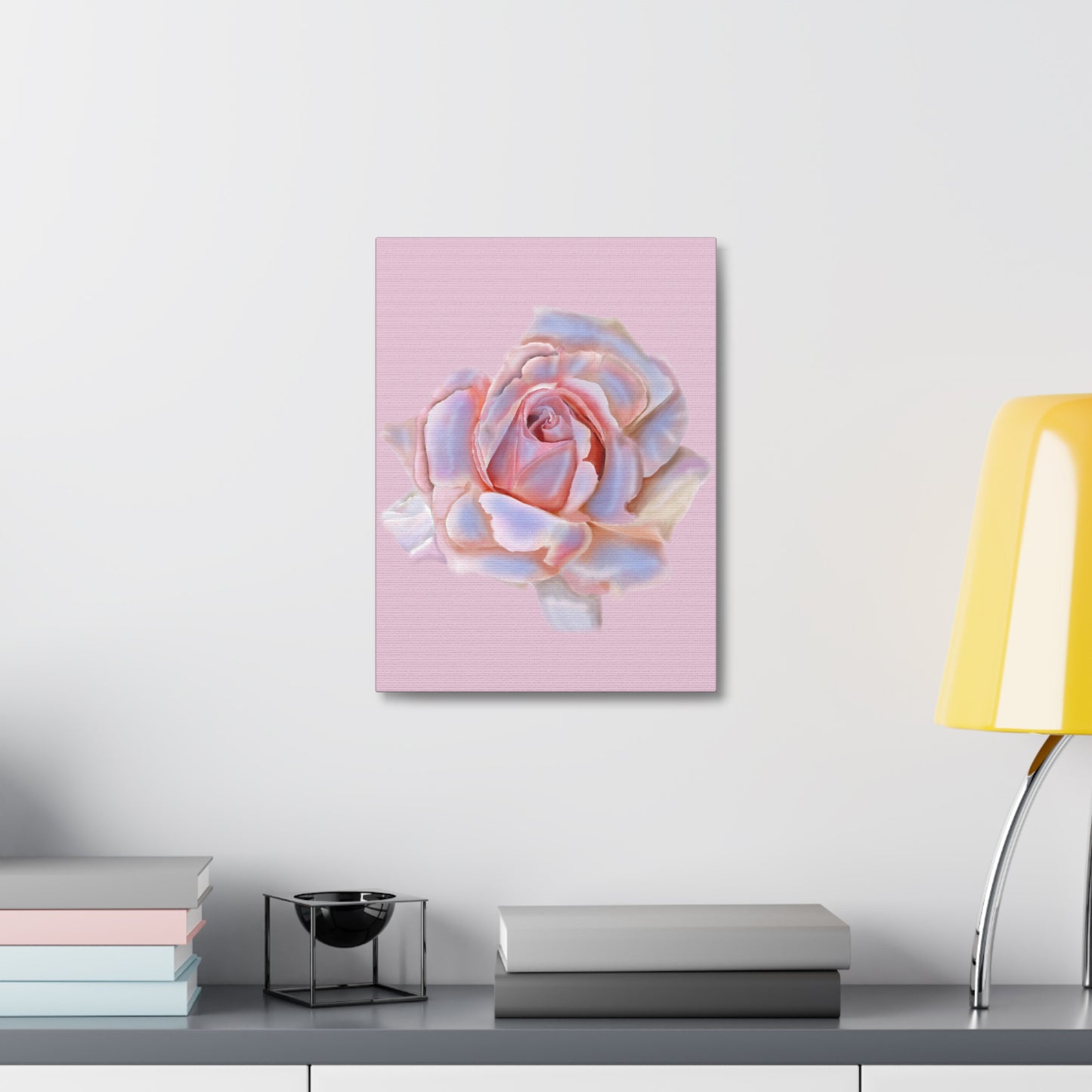 Champagne Rose Stretched Canvas