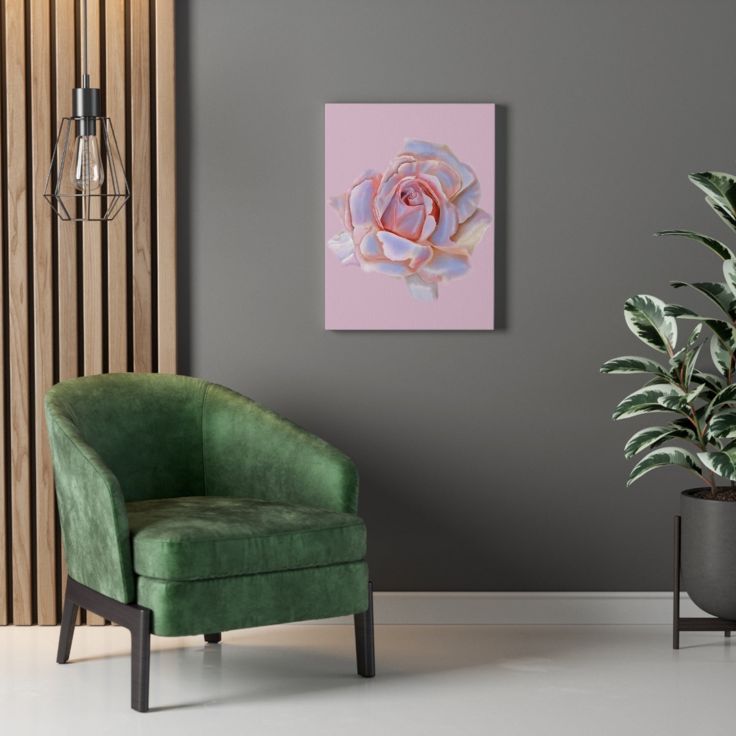 Champagne Rose Stretched Canvas