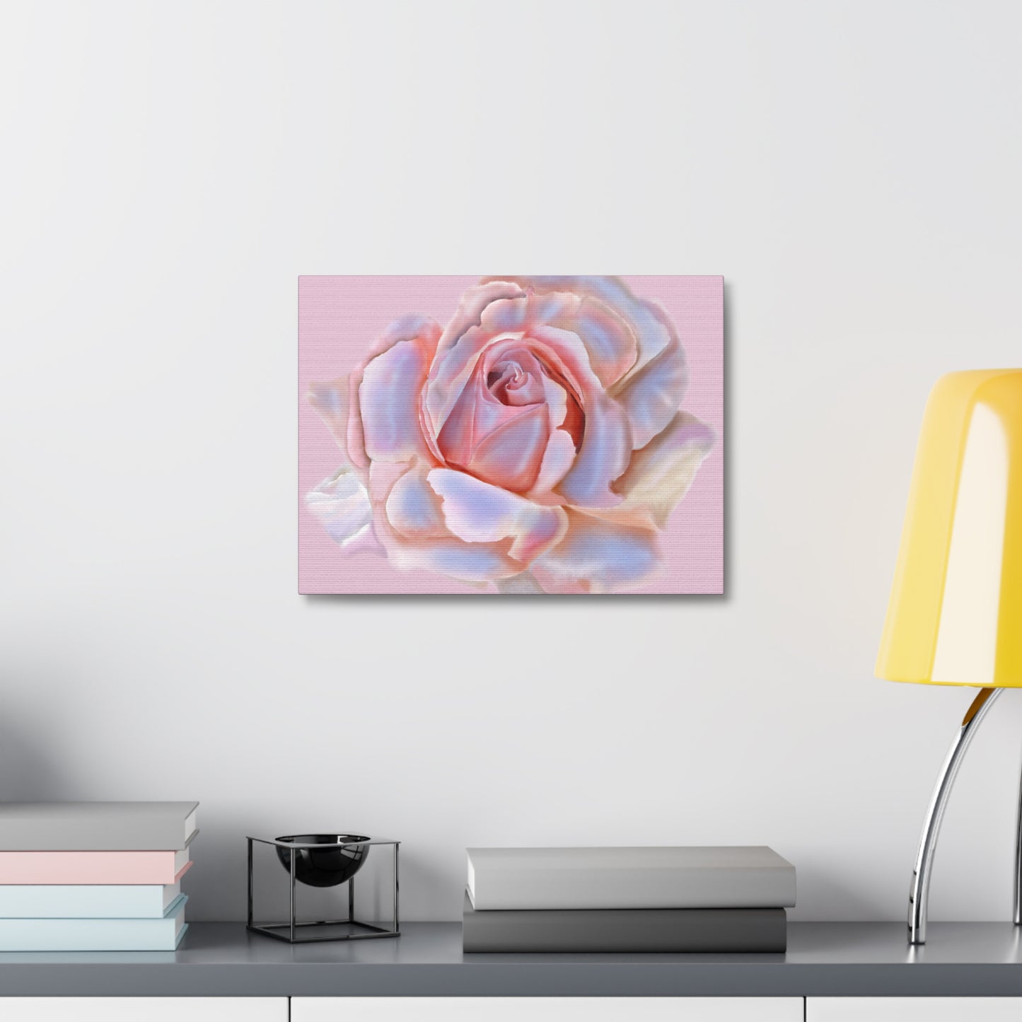 Champagne Rose Stretched Canvas