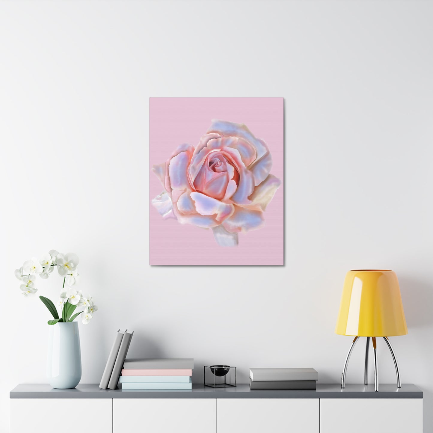 Champagne Rose Stretched Canvas