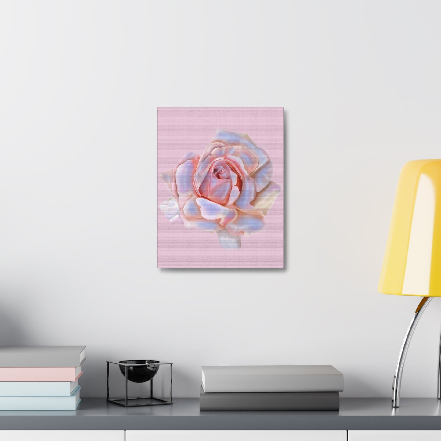 Champagne Rose Stretched Canvas