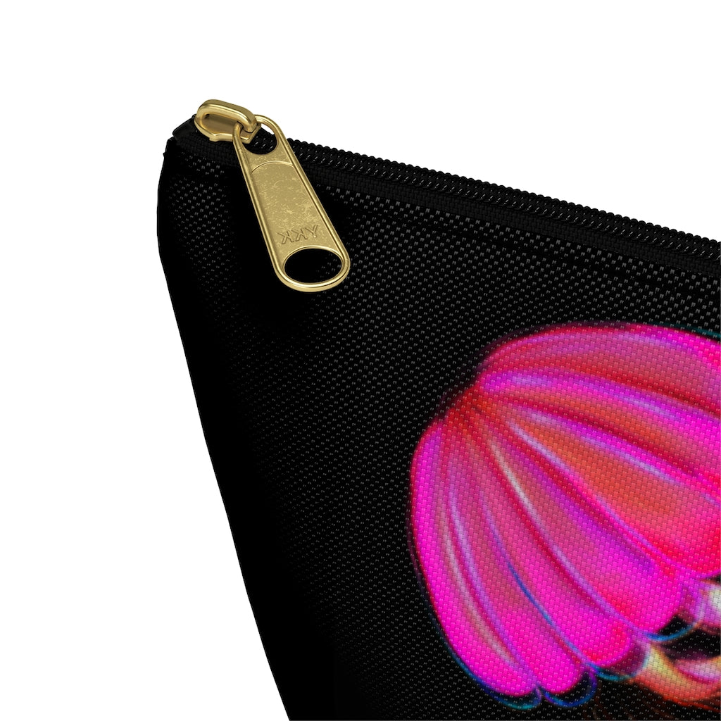 Hot Pink Electric Jellyfish Accessory Pouch w T-bottom