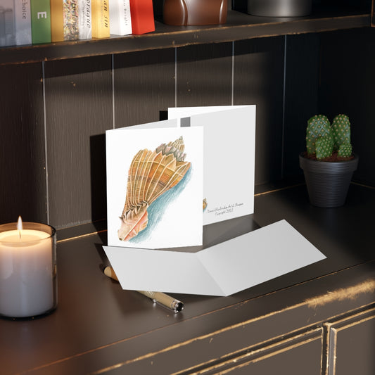 Georgia Beach Knobbed Whelk Seashell Greeting cards (8, 16, and 24 pcs)