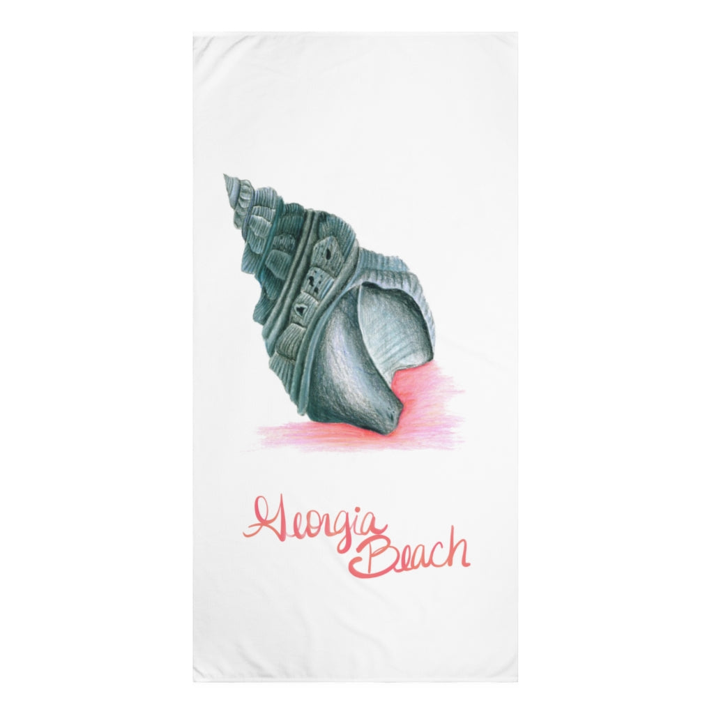 Georgia Beach Black Seashell Standard Beach Towel, 30x60