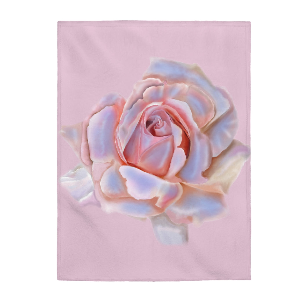 Champagne Rose Velveteen Plush Blanket