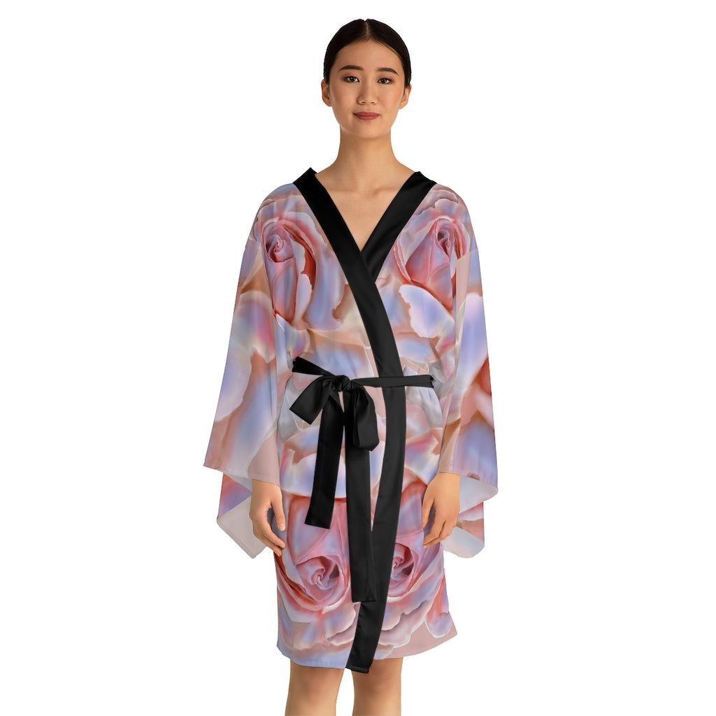 Champagne Rose Long Sleeve Kimono Robe