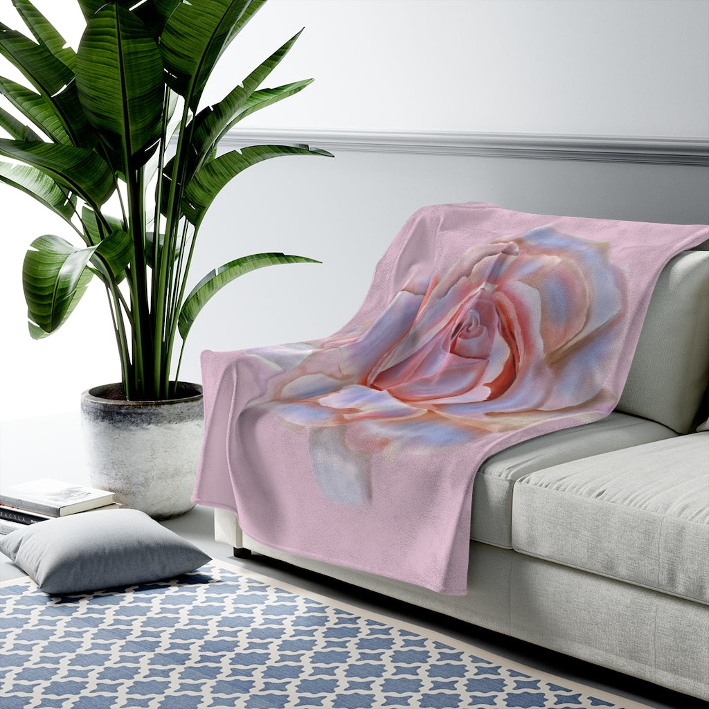 Champagne Rose Velveteen Plush Blanket