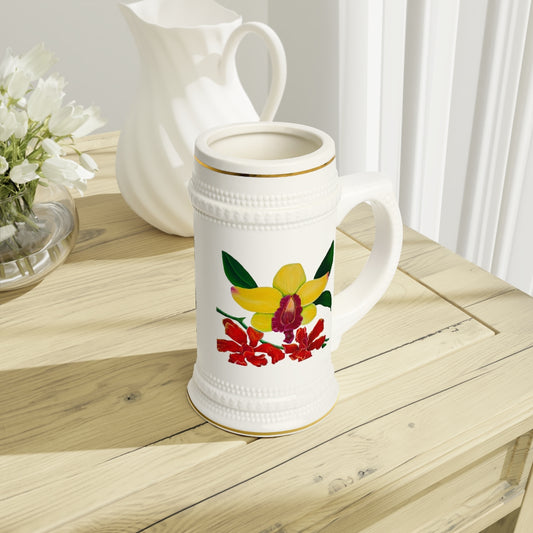 Yellow Orchid Stein Mug