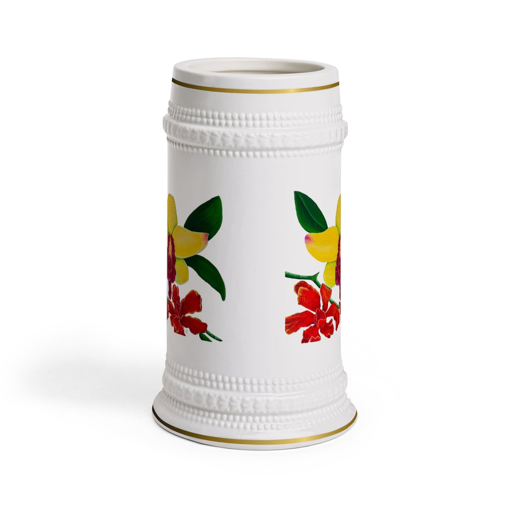 Yellow Orchid Stein Mug