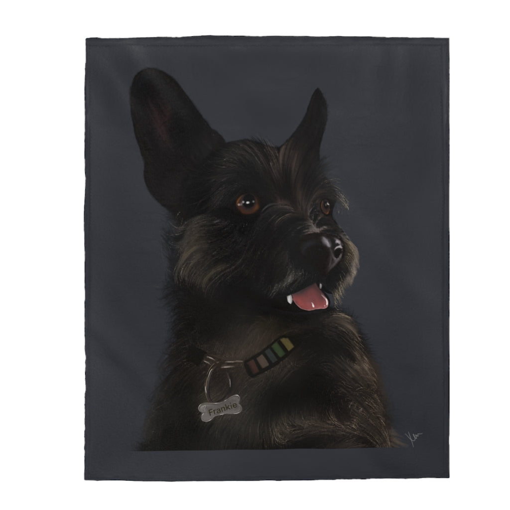 Frankie Pup Velveteen Plush Blanket