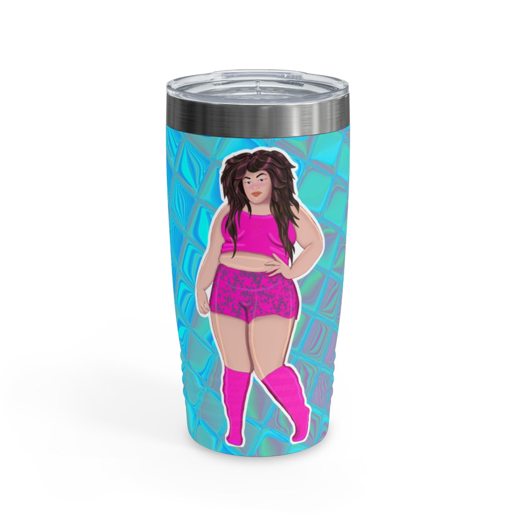 Plus Size Cutie Body Positive Plus Size Girl Ringneck Tumbler, 20oz