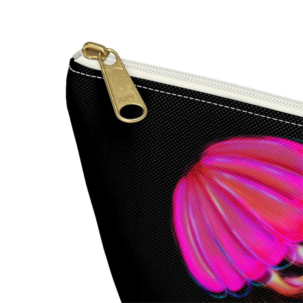 Hot Pink Electric Jellyfish Accessory Pouch w T-bottom