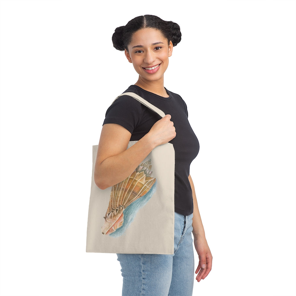 Georgia Beach Knobbed Whelk Canvas Tote Bag