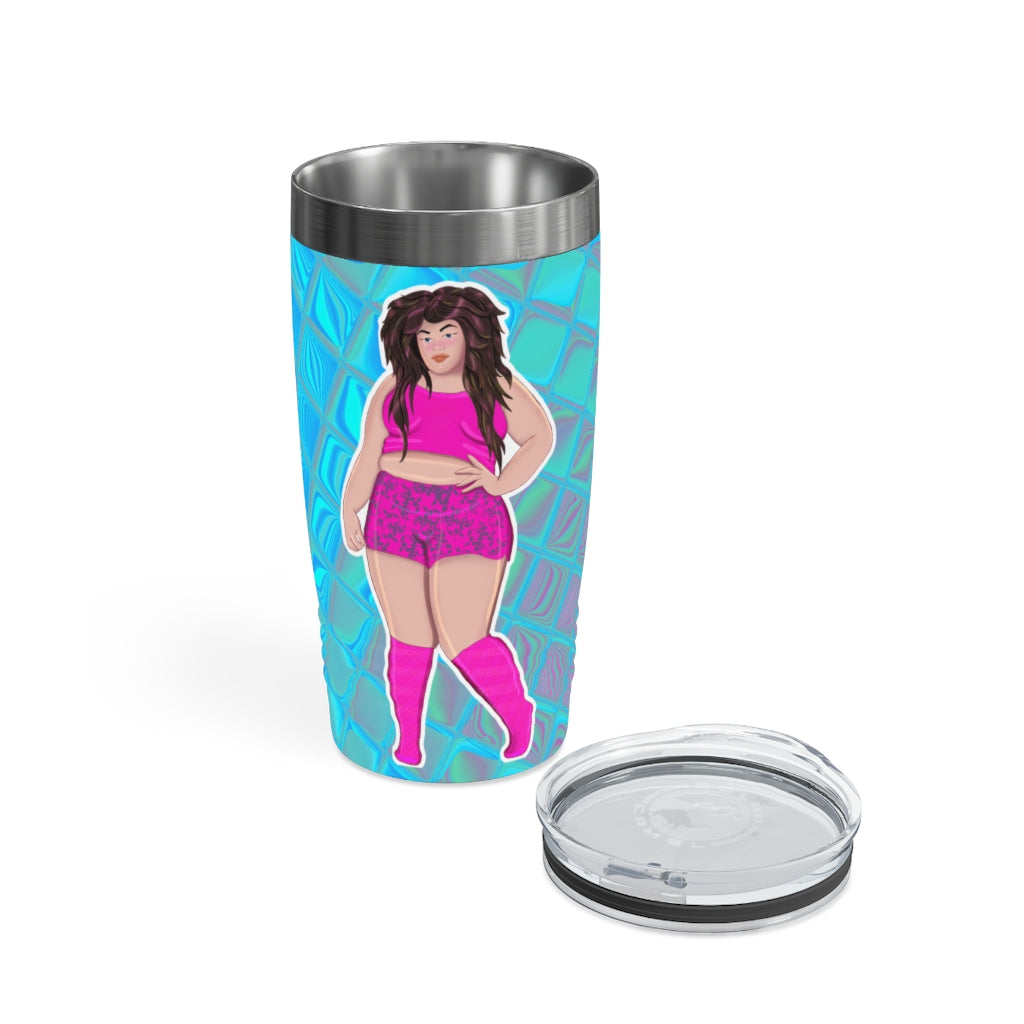 Plus Size Cutie Body Positive Plus Size Girl Ringneck Tumbler, 20oz