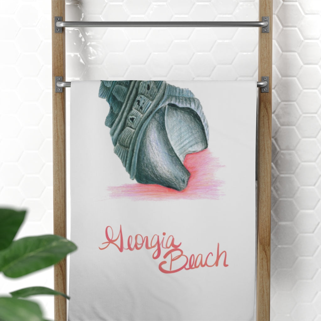 Georgia Beach Black Seashell Standard Beach Towel, 30x60