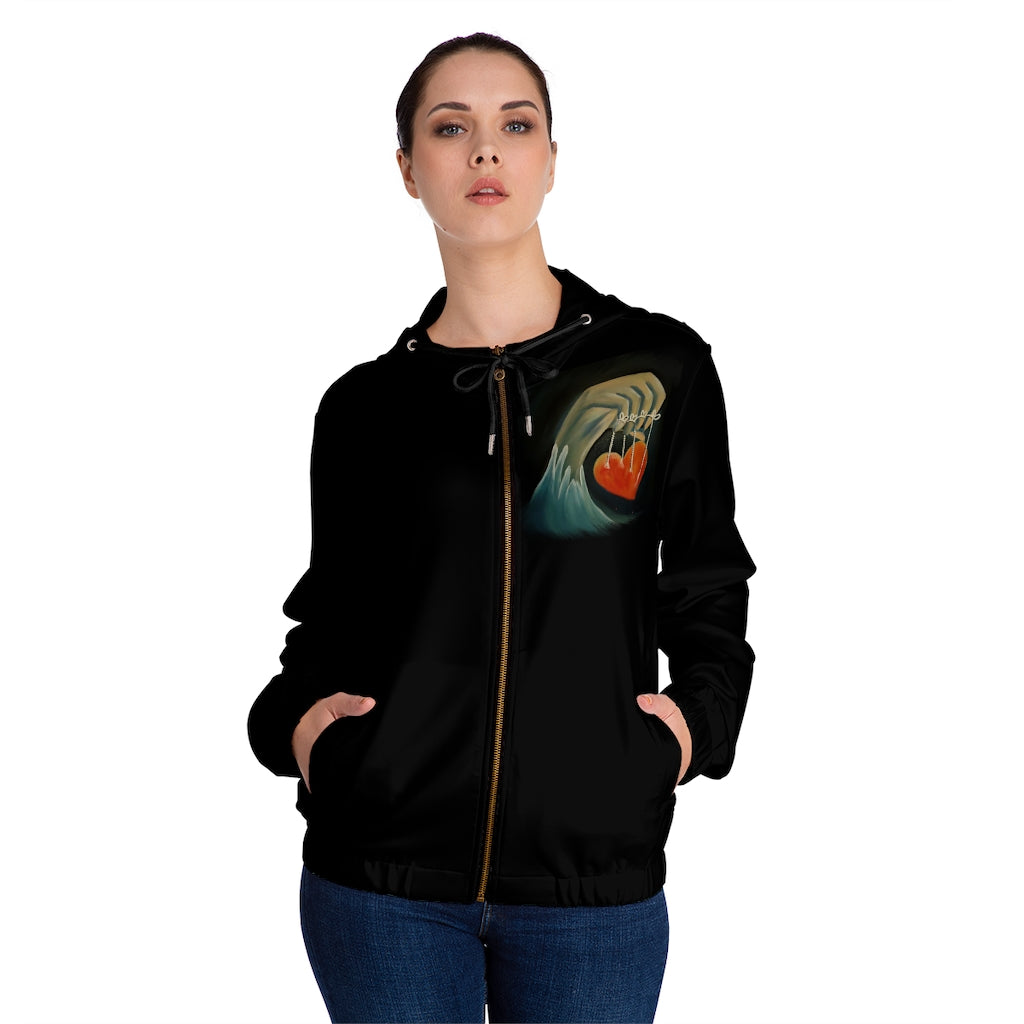 Heart Strings Women’s Full-Zip Hoodie (AOP)