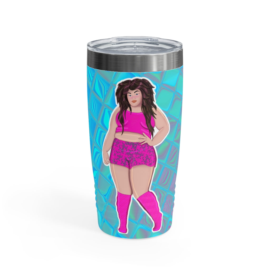 Plus Size Cutie Body Positive Plus Size Girl Ringneck Tumbler, 20oz