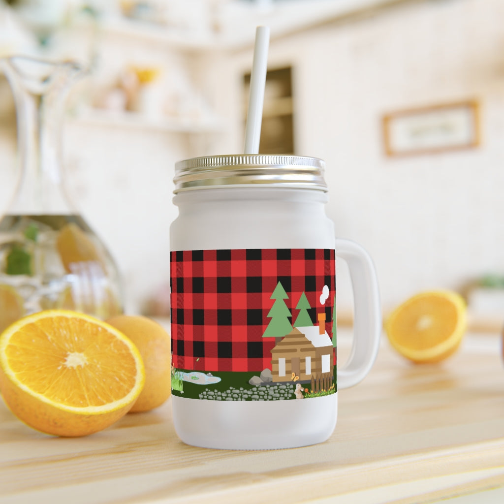 Cozy Cabin Lumber Jack Buffalo Plaid Aesthetic Mason Jar