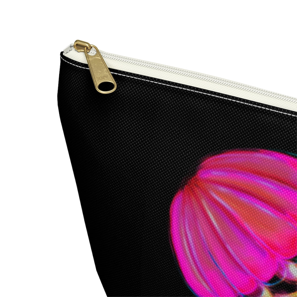 Hot Pink Electric Jellyfish Accessory Pouch w T-bottom