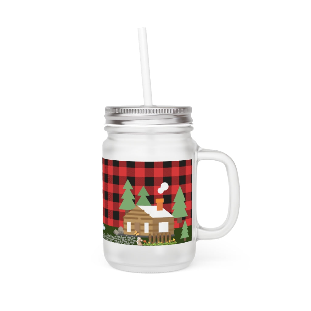 Cozy Cabin Lumber Jack Buffalo Plaid Aesthetic Mason Jar