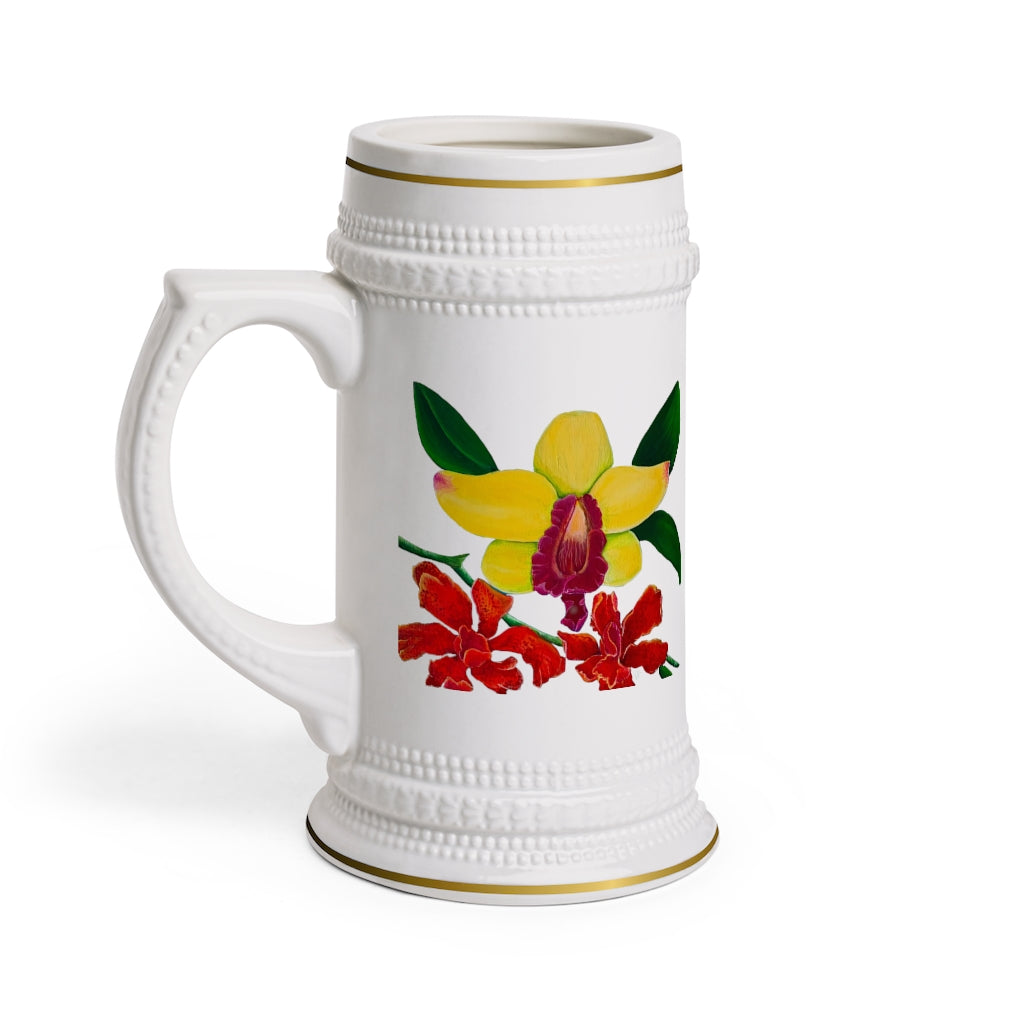 Yellow Orchid Stein Mug