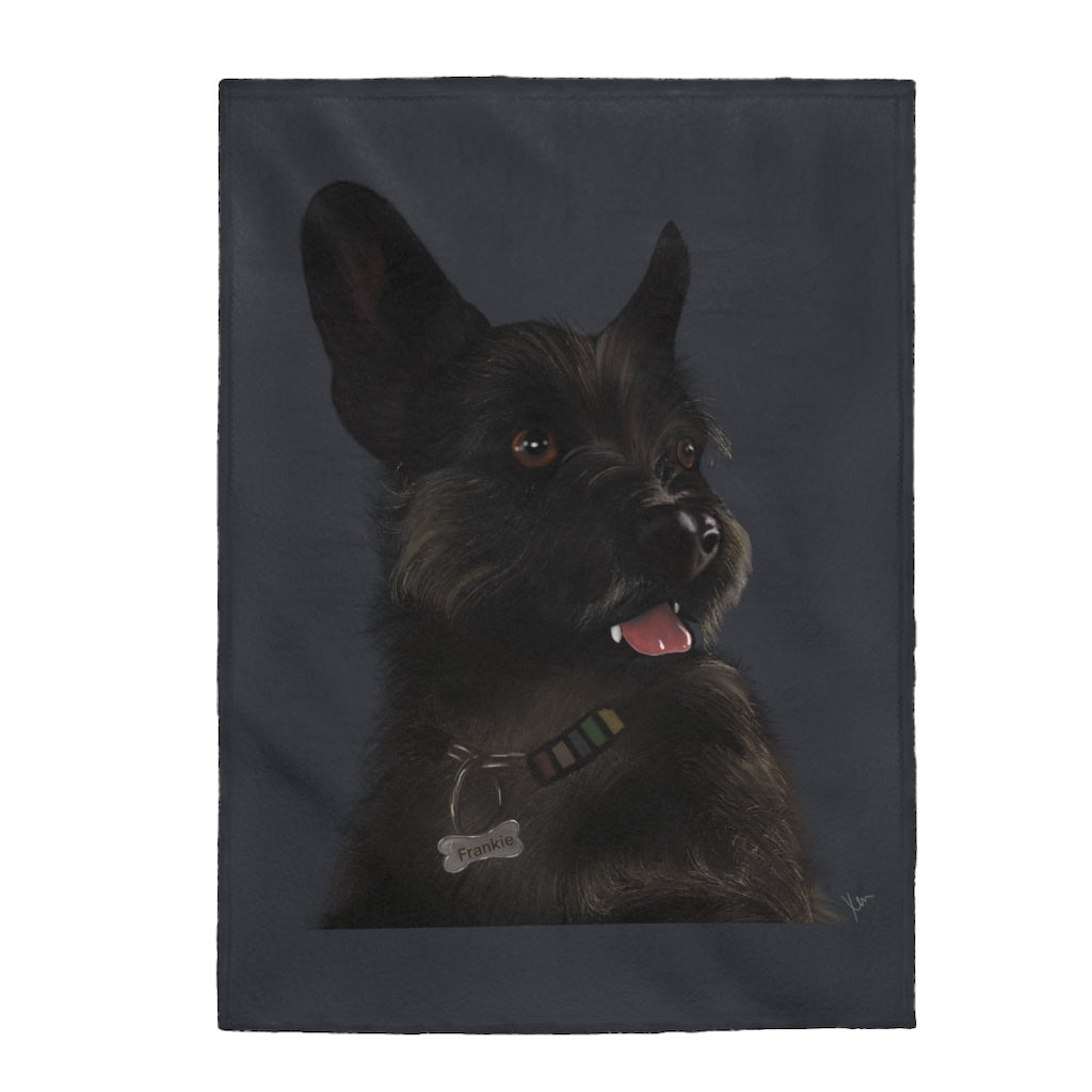 Frankie Pup Velveteen Plush Blanket