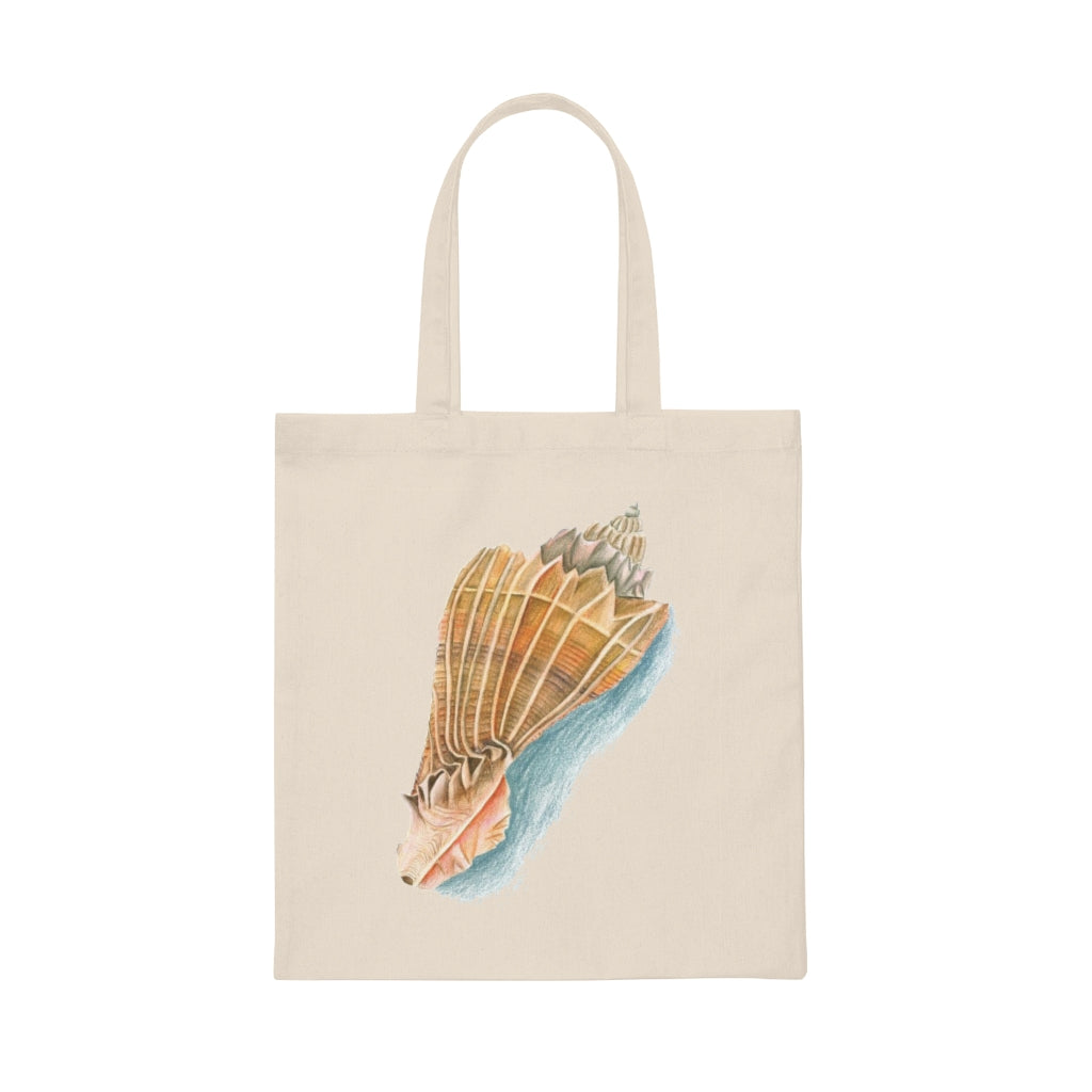 Georgia Beach Knobbed Whelk Canvas Tote Bag