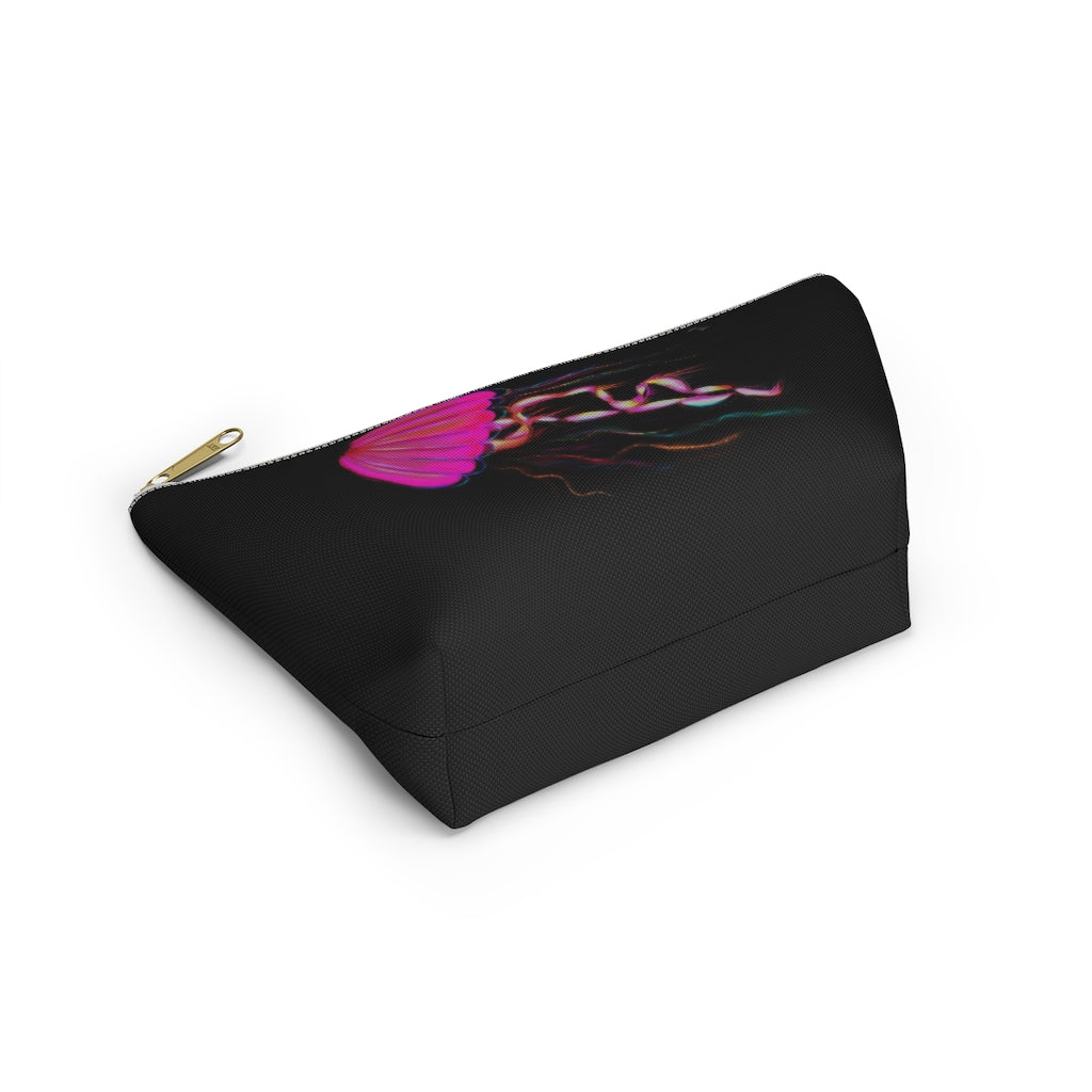 Hot Pink Electric Jellyfish Accessory Pouch w T-bottom