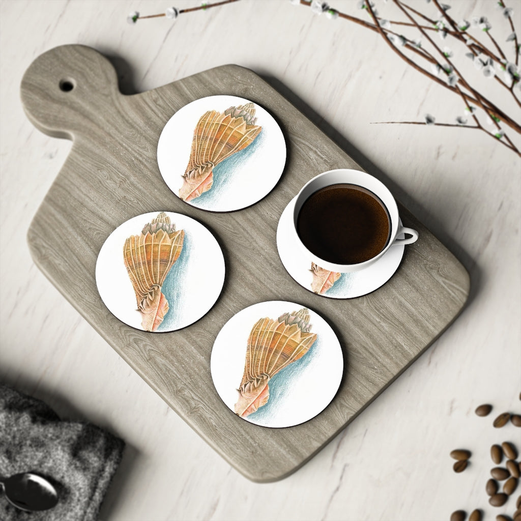 Georgia Beach Knobbed Whelk Shell Coasters