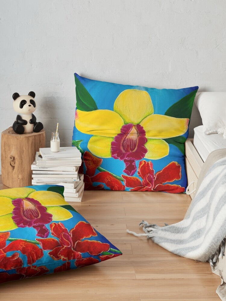 Orchidea de mi abuelita - My Grandmother's Orchid Floor Pillow Cover