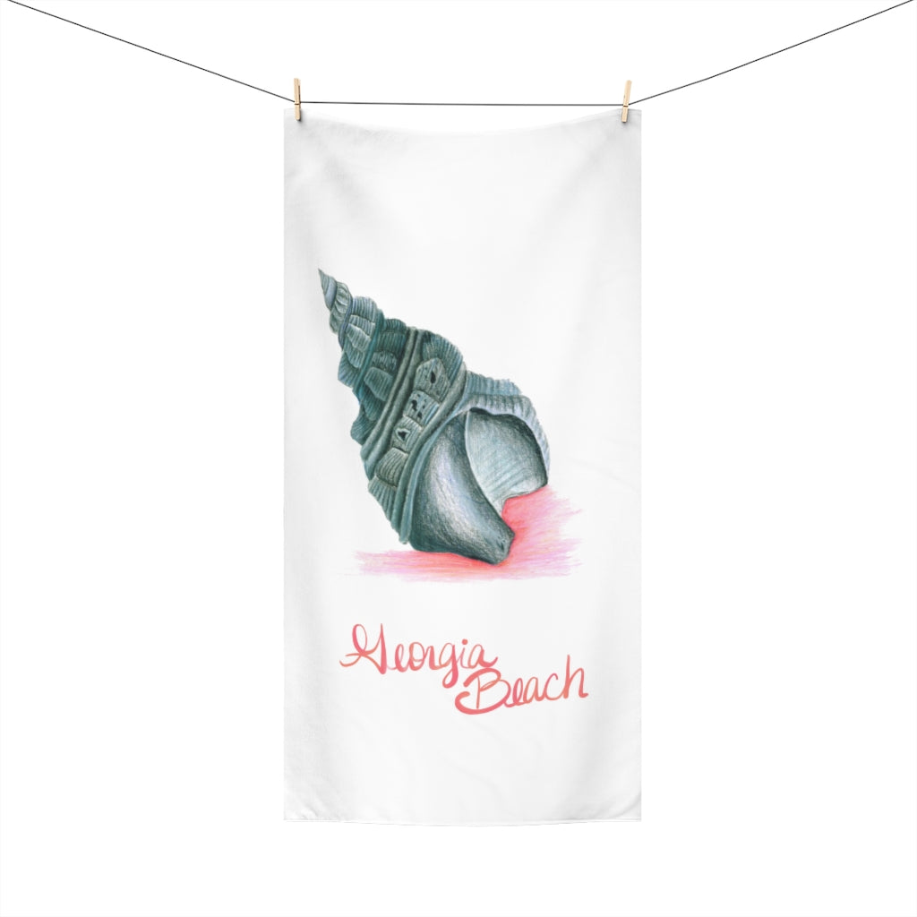 Georgia Beach Black Seashell Standard Beach Towel, 30x60