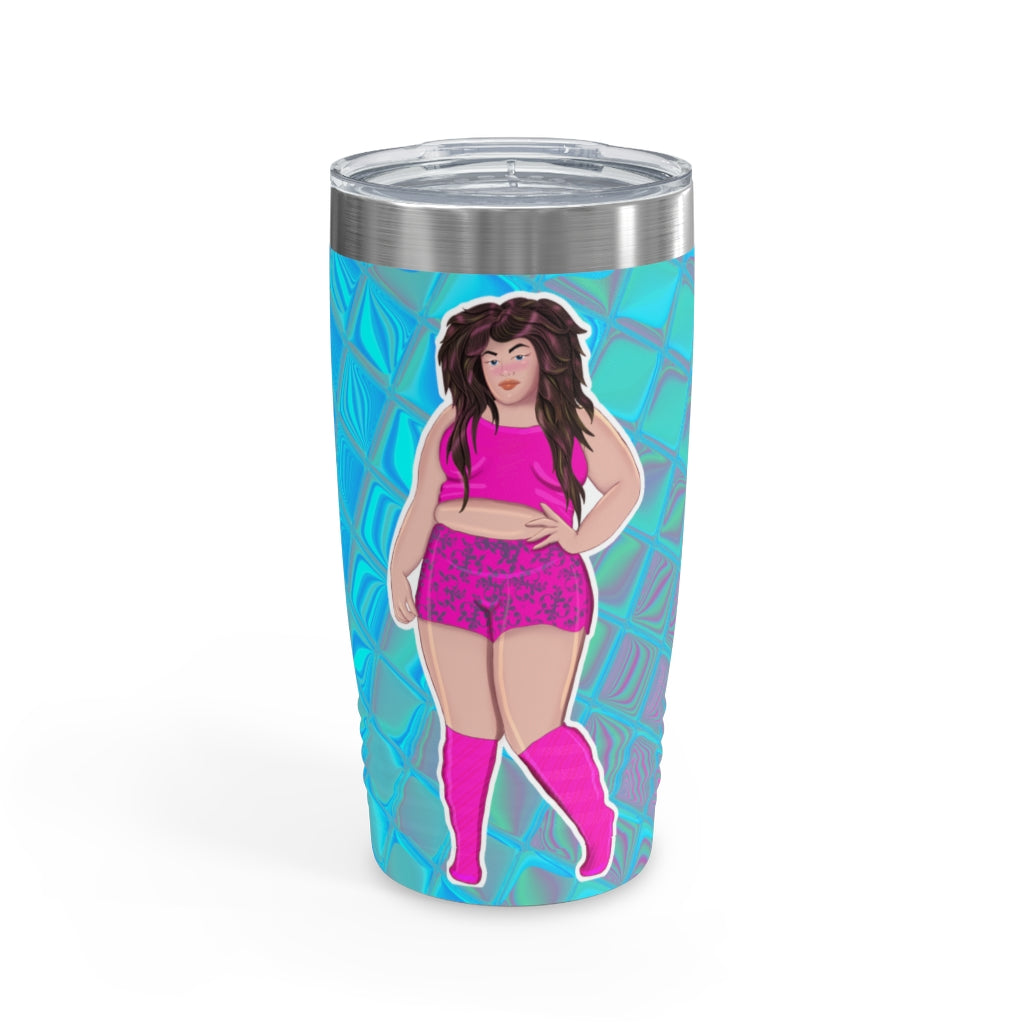 Plus Size Cutie Body Positive Plus Size Girl Ringneck Tumbler, 20oz