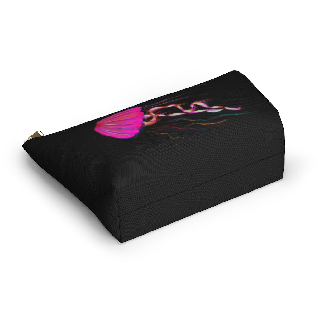 Hot Pink Electric Jellyfish Accessory Pouch w T-bottom