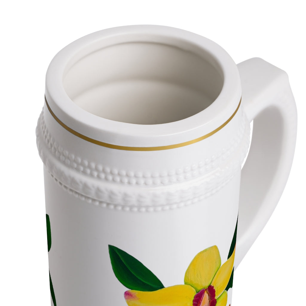 Yellow Orchid Stein Mug