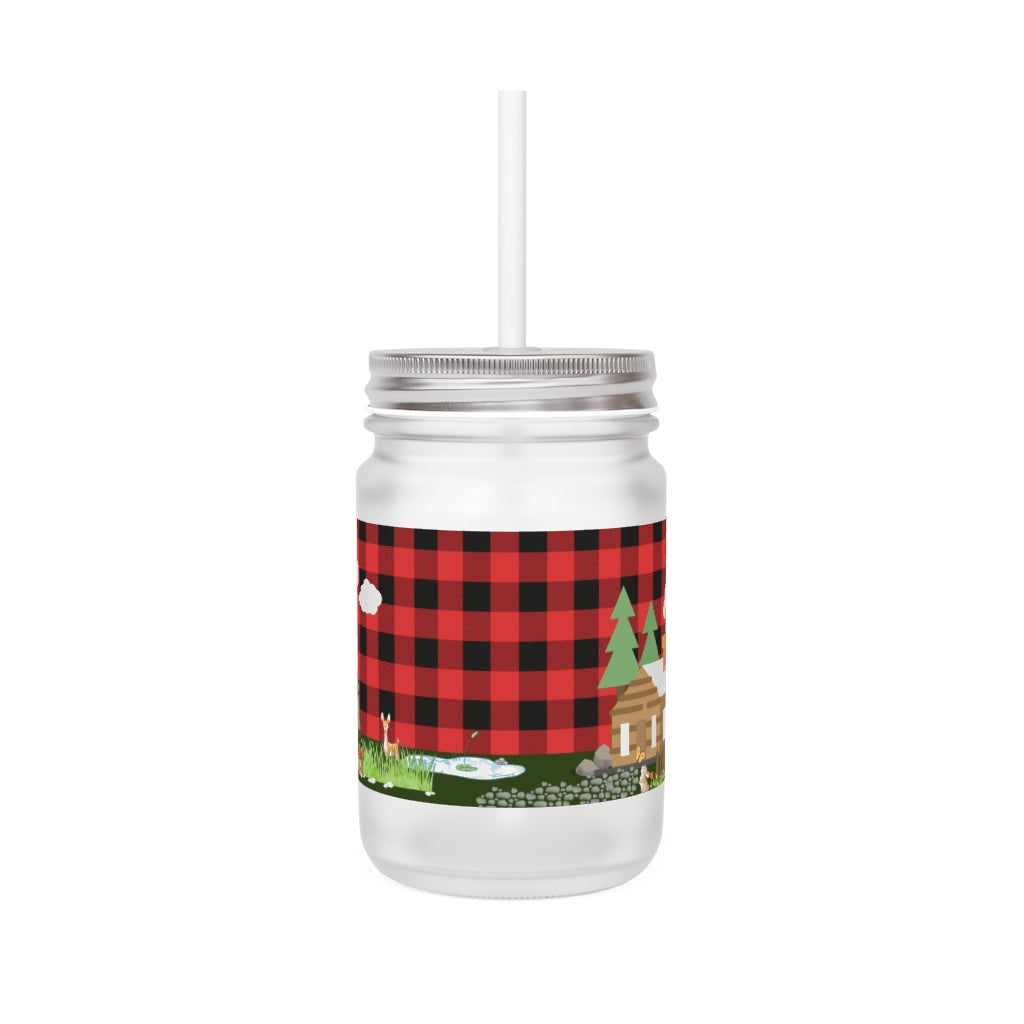 Cozy Cabin Lumber Jack Buffalo Plaid Aesthetic Mason Jar