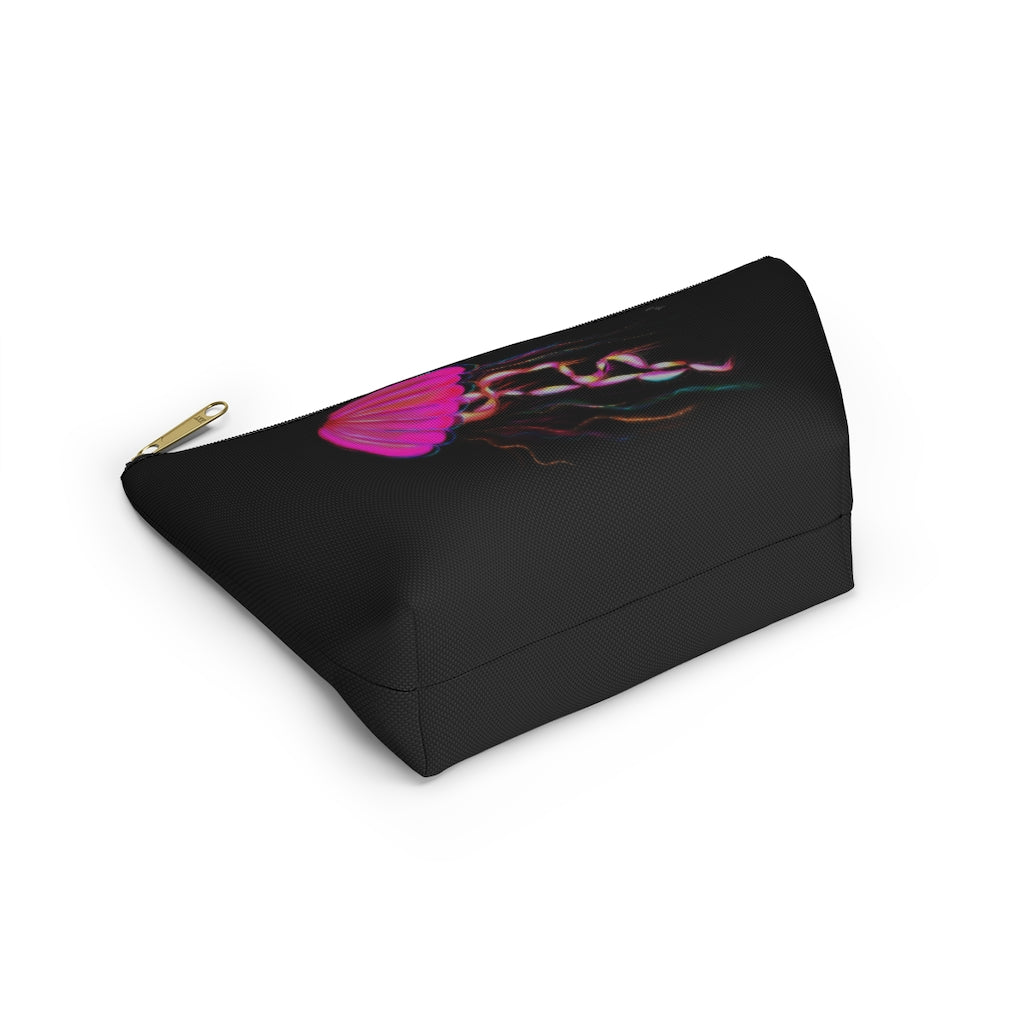 Hot Pink Electric Jellyfish Accessory Pouch w T-bottom