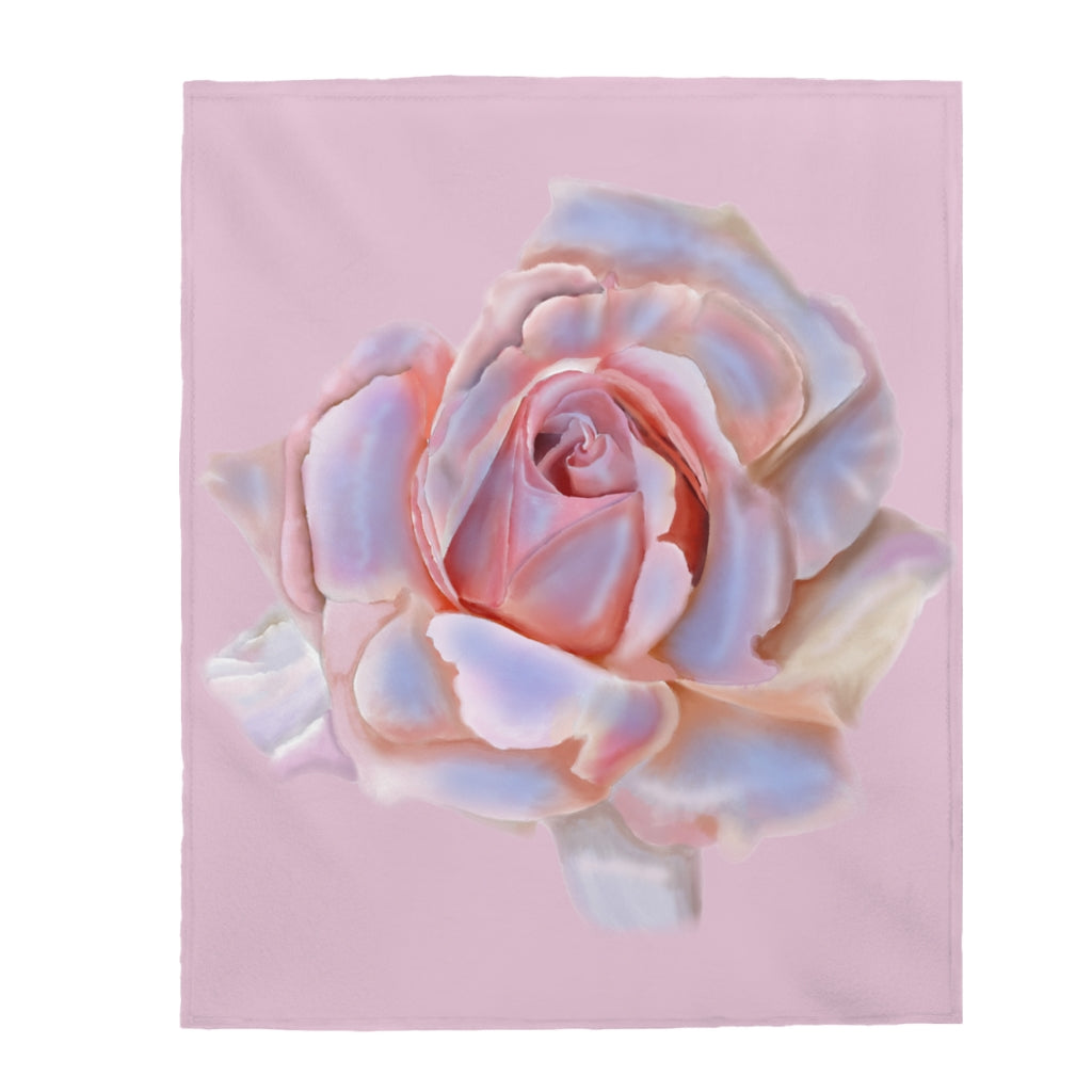 Champagne Rose Velveteen Plush Blanket