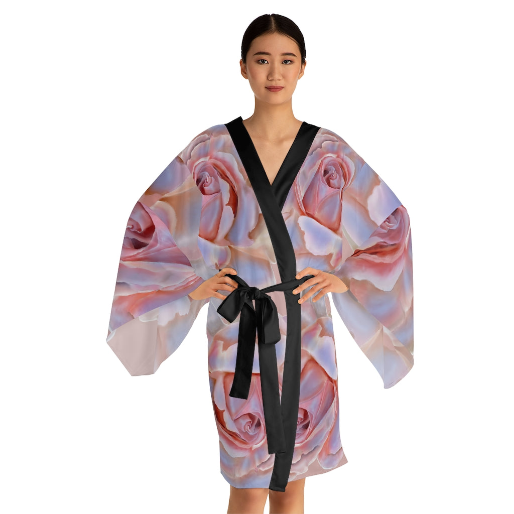 Champagne Rose Long Sleeve Kimono Robe