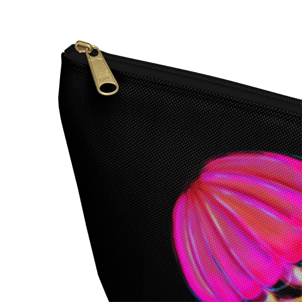 Hot Pink Electric Jellyfish Accessory Pouch w T-bottom