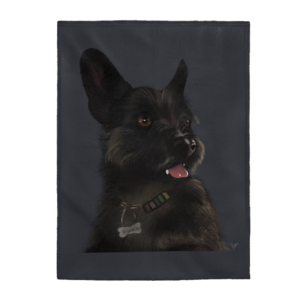 Frankie Pup Velveteen Plush Blanket